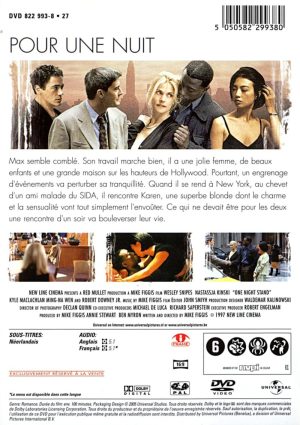 Pour une nuit | DVD du film | Dos de la jaquette