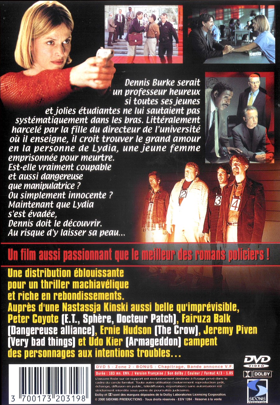 En lettres de sang | DVD du film de 2020 avec Nastassja Kinski et Peter Coyote | Verso de la jaquette