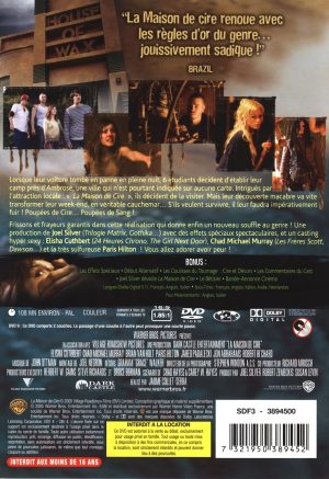 La Maison de cire | Dos de la jaquette du DVD du film réalisé en 2005 par Jaume Collet-Serra avec Elisha Cuthbert et Paris Hilton