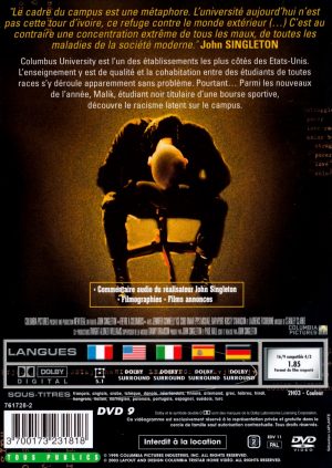 Fièvre à Columbus University | Dos de la jaquette du DVD avec Jennifer Connelly et Kristy Swanson